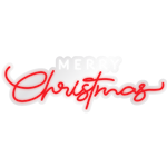 Merry Christmas White & Red LED Neon