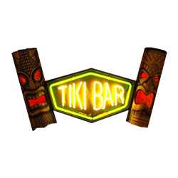 Tiki Bar Neon Sign with Masks
