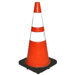 Orange Street Cone with White