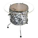 Drum End Table Silver