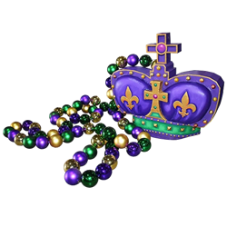 Oversized Mardi Gras Beads with Crown