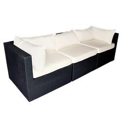 Black Rattan Sofa