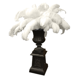 Tall Black Urn with Feathers