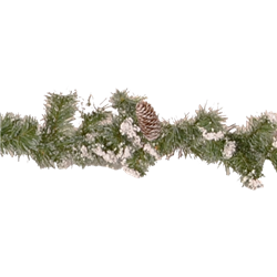 9' Pine Garland with Snow