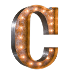 Vintage Marquee Letter - C