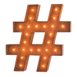 Vintage Hashtag Marquee
