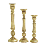 Gold Pillar Candle Stands - Set of (3)