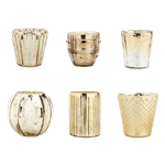 Gold Eclectic Votive Holders - Set of (6)
