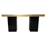Gold Mirrored Column Table - Black