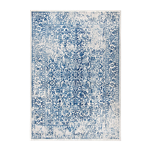 Blue and Ivory Distressed Area Rug 8' x 10'