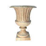 Faux Marble Fluted Urn