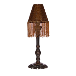 Brown Beaded Candle Lamp