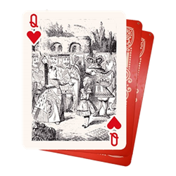 Set of (3) Flying Cards - Queen of Hearts