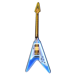Oversized Blue Neon Guitar