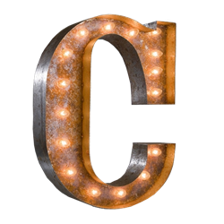 Vintage Marquee Letter - C