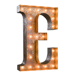 Vintage Marquee Letter - E