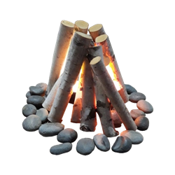 Faux Fire with Birch Logs