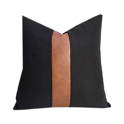 Black and Leather Pillow