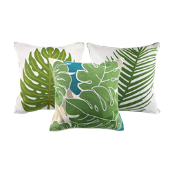 Set of (3) Tropical Leaf Pillows