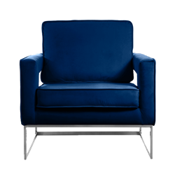 Thompson Arm Chair - Navy with Silver