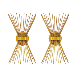 Gold Spiked Wall Sconce (Set of 2)