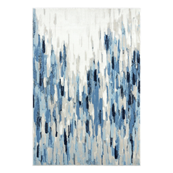 Blue and White Abstract Rug 8' x 10'