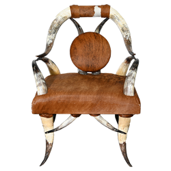 Cowhide and Horn Chair