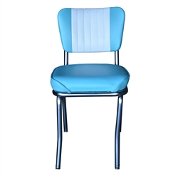 Aqua and White Diner Chair