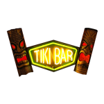 Tiki Bar Neon Sign with Masks