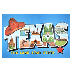Oversized Texas Postcard