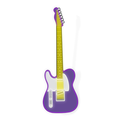 Oversized Guitar LED Neon - Purple