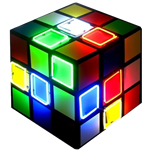 Large Neon Rubik's Cube