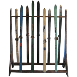 Ski Rack with Antique Skis