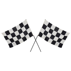 Set of (2) Checkered Flags