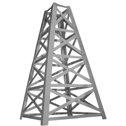 13' Tall Silver Oil Derrick