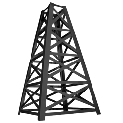 13' Tall Black Oil Derrick