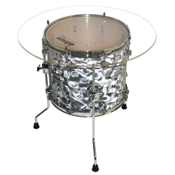 Drum End Table Silver