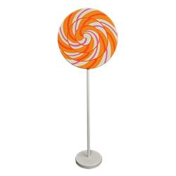 Orange and Pink Swirl Lollipop Giant Candy