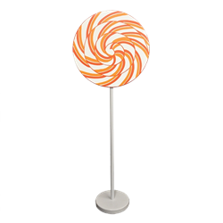 Orange and Red Orange Swirl Lollipop Giant Candy