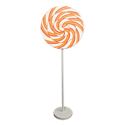 Orange and Red Orange Swirl Lollipop Giant Candy