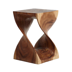 Twisted Wood Table/Stool