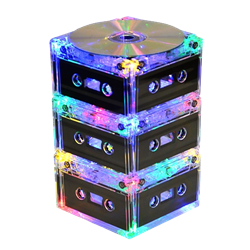 Lighted Cassette Tape Centerpiece