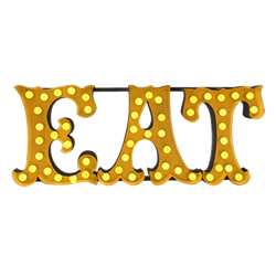 EAT Bulb Sign