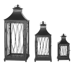 Set of (3) Black Lanterns