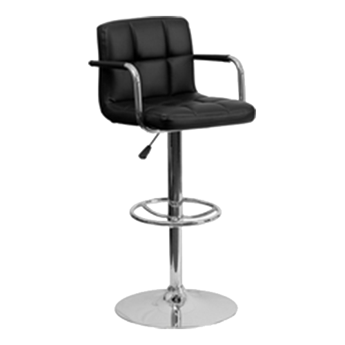 Black Leather Bar Stool With Arms, Black Leather Bar Stools With Arms