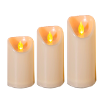 Set of (3) Ivory LED Pillar Candles
