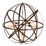 Iron Sphere Edison Bulb Chandelier