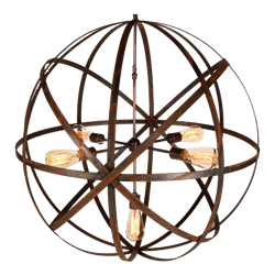 Iron Sphere Edison Bulb Chandelier