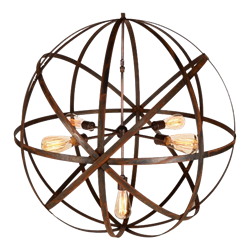 Iron Sphere Edison Bulb Chandelier