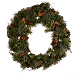 5' Pine Wreath with Pinecones